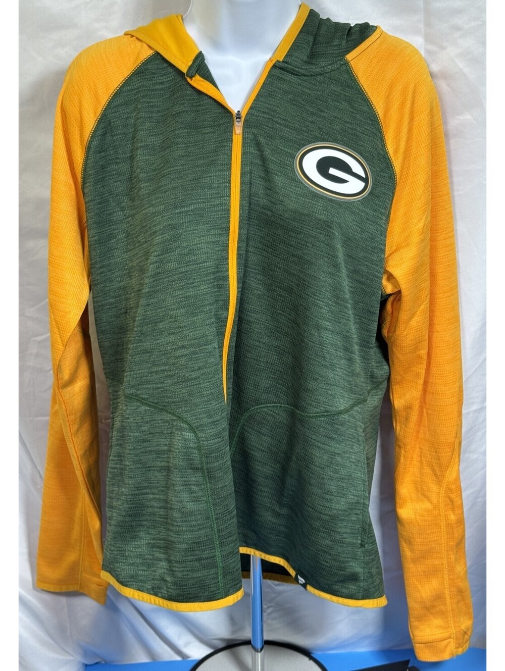 Fanatics Green Bay Packers End Around Raglan Full-Zip Hoodie Womens L NEW NWT